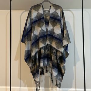 Aztec print poncho